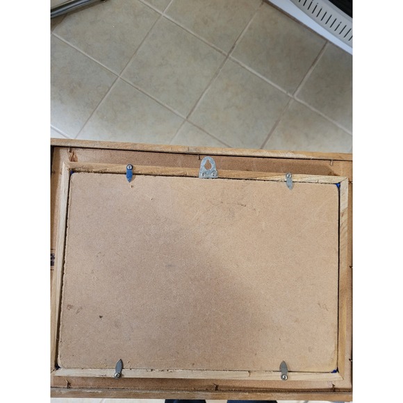 Exquisite Japanese Mother of Pearl Seashell Goldfish Art Framed Handmade 16X12in - Picture 8 of 8